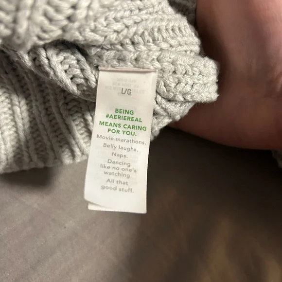 Aerie Light Gray Double Zipper Cardigan 100% Cotton Size L - Picture 3 of 6